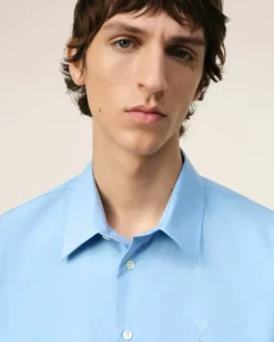 Ami Paris Ami de Coeur Classic Shirt CASHMERE BLUE Online