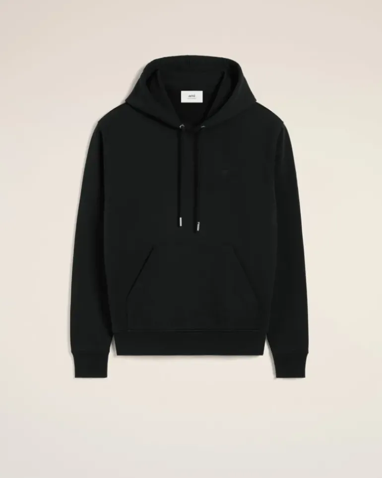 Ami Paris Ami de Coeur Hoodie BLACK Clearance