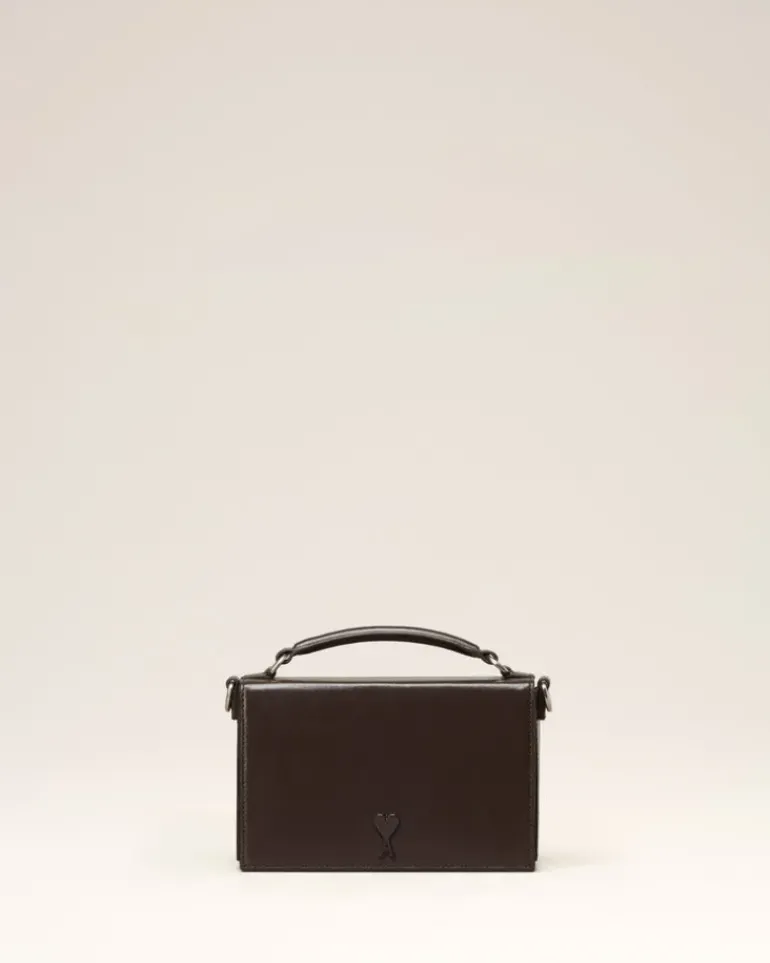 Ami Paris Ami de Coeur Lunch Box Bag DARK COFFEE Discount