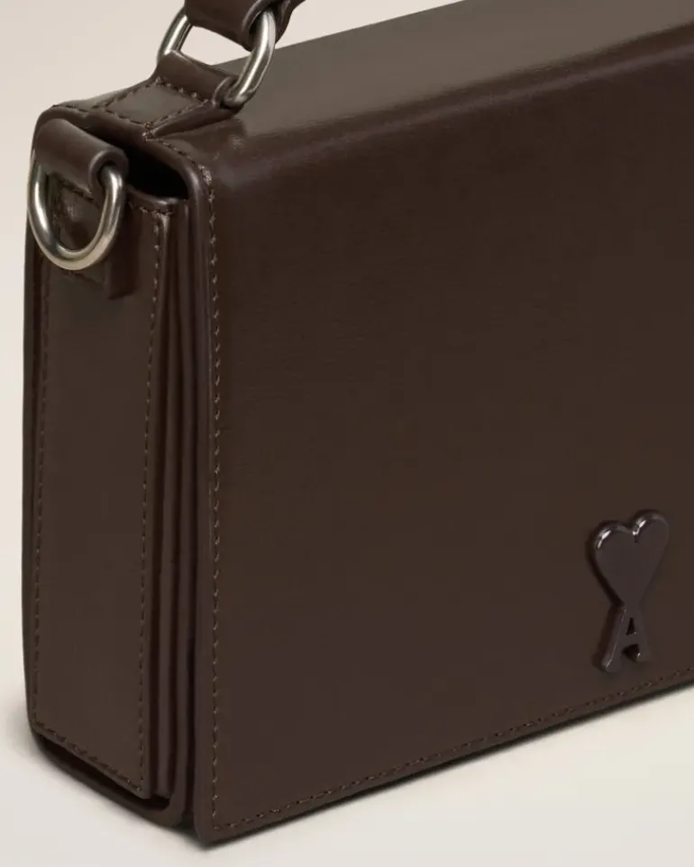 Ami Paris Ami de Coeur Lunch Box Bag DARK COFFEE Discount