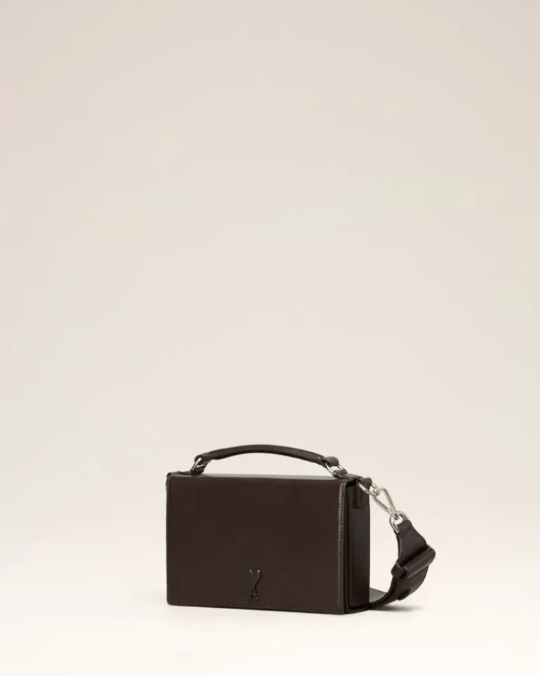Ami Paris Ami de Coeur Lunch Box Bag DARK COFFEE Discount