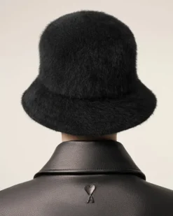 Ami Paris Ami de Coeur Stud Bucket Hat BLACK Flash Sale