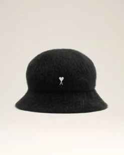 Ami Paris Ami de Coeur Stud Bucket Hat BLACK Flash Sale