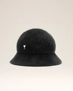 Ami Paris Ami de Coeur Stud Bucket Hat BLACK Flash Sale
