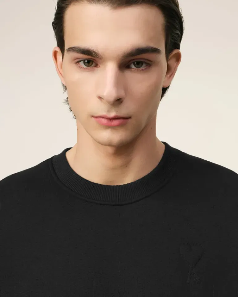 Ami Paris Ami de Coeur Sweatshirt BLACK Cheap