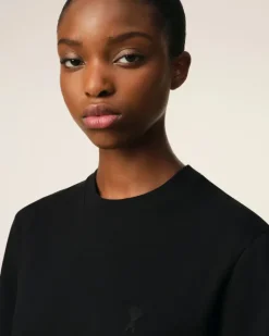 Ami Paris Ami de Coeur T-shirt BLACK Online