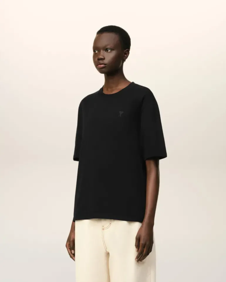 Ami Paris Ami de Coeur T-shirt BLACK Discount