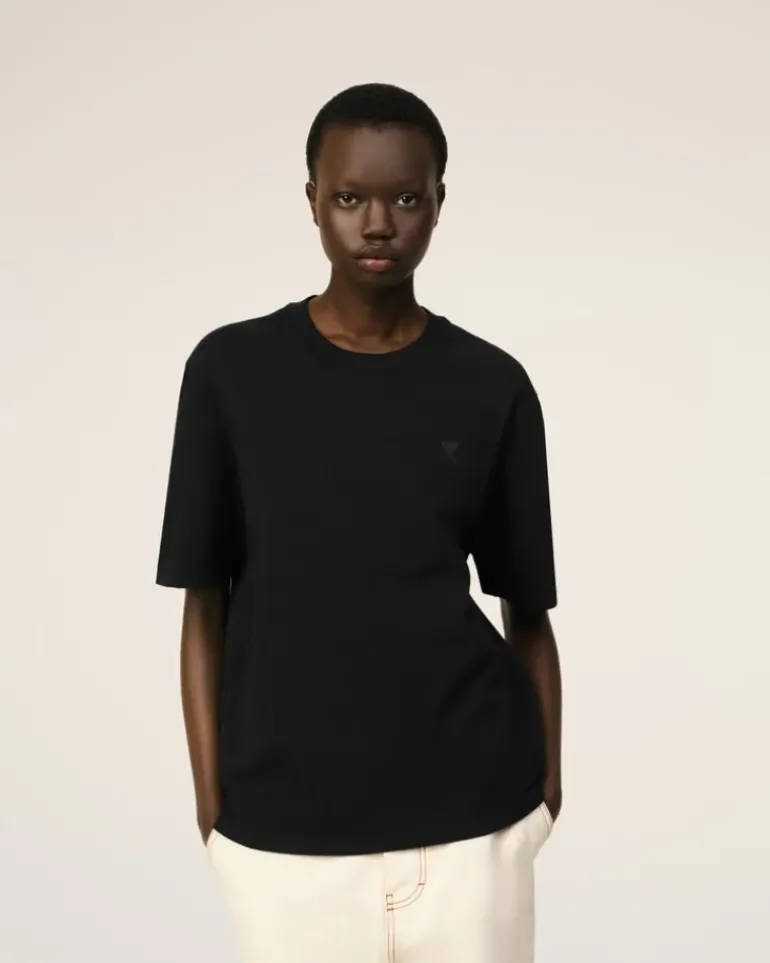 Ami Paris Ami de Coeur T-shirt BLACK Discount