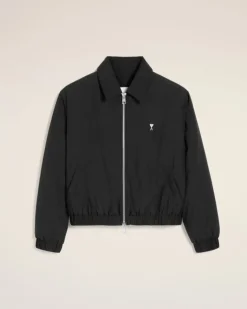 Ami Paris Ami de Coeur Zipped Jacket BLACK Hot