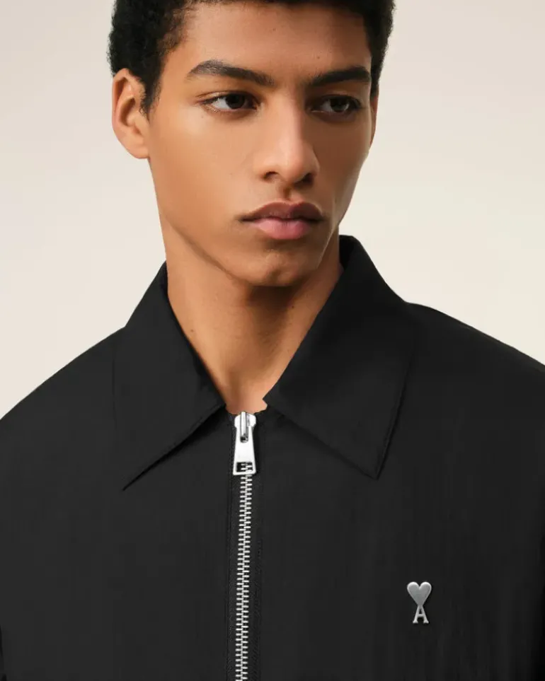 Ami Paris Ami de Coeur Zipped Jacket BLACK Hot