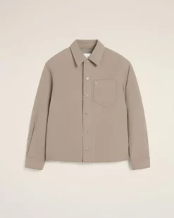 Ami Paris Beige Canvas Padded Ami de Coeur Overshirt ASH Best