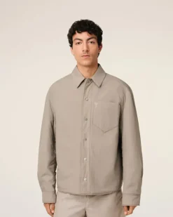 Ami Paris Beige Canvas Padded Ami de Coeur Overshirt ASH Best