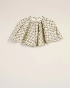 Ami Paris Beige Checked Wool Ruffled Top WHITE CREAM/BLACK Best Sale