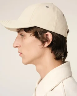 Ami Paris Beige Cotton Ami de Coeur Embroidery Cap WHITE CREAM Sale