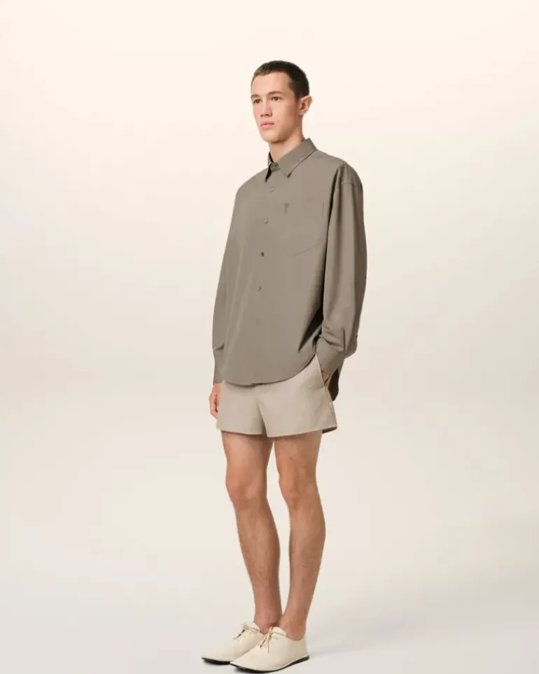 Ami Paris Beige Cotton Ami de Coeur Boxy Shirt ASH Store