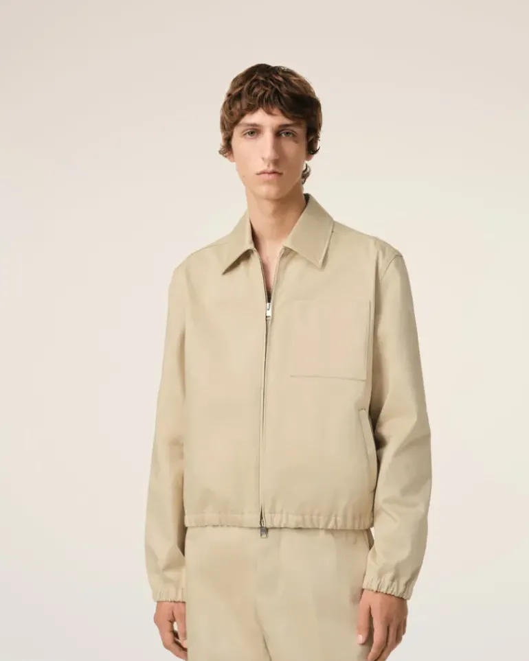 Ami Paris Beige Cotton Ami de Coeur Zipped Jacket GINGER Shop