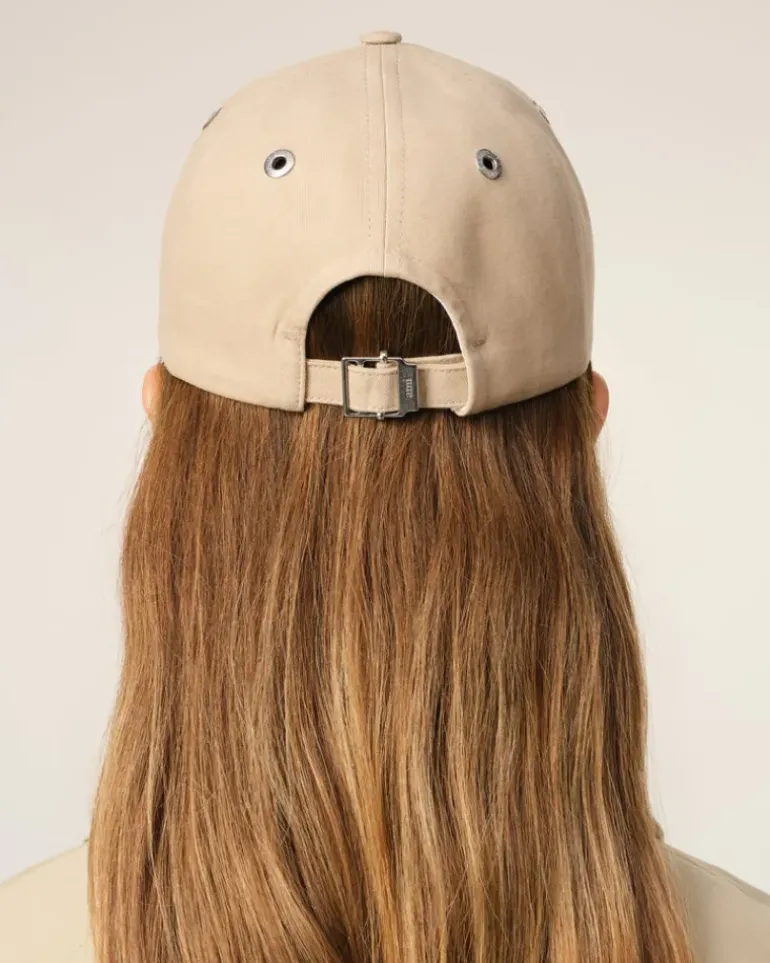 Ami Paris Beige Cotton Ami de Coeur Embroidery Cap GINGER Best Sale