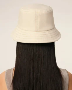 Ami Paris Beige Cotton Ami de Coeur Embroidery Bucket Hat WHITE CREAM Shop