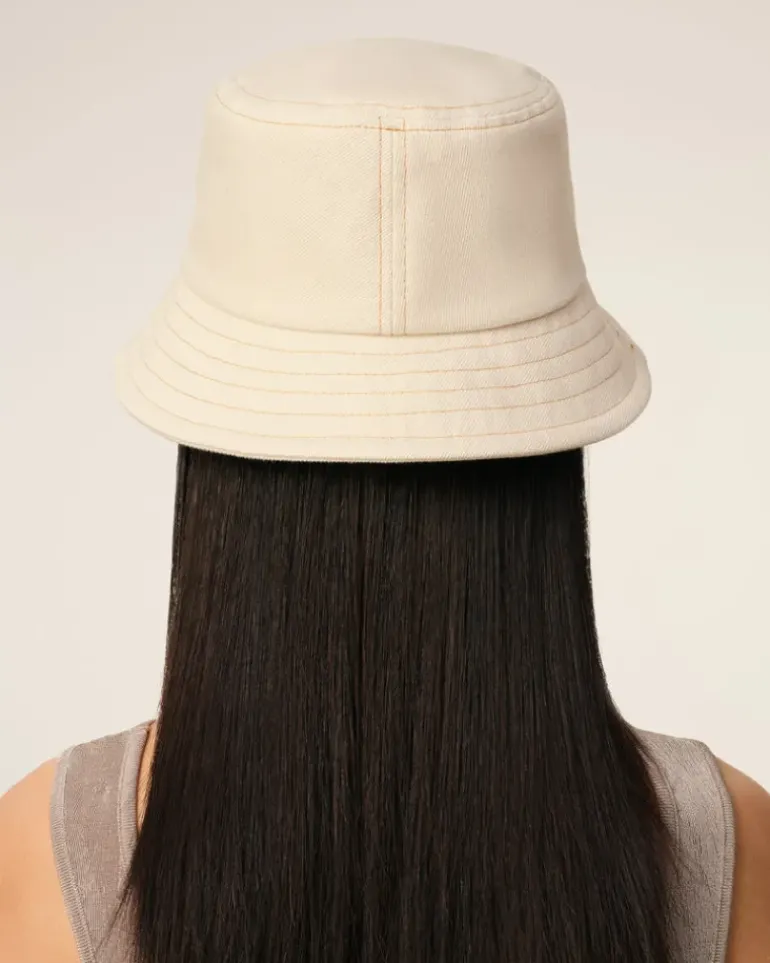 Ami Paris Beige Cotton Ami de Coeur Embroidery Bucket Hat WHITE CREAM Shop