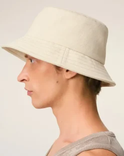 Ami Paris Beige Cotton Ami de Coeur Embroidery Bucket Hat WHITE CREAM Shop