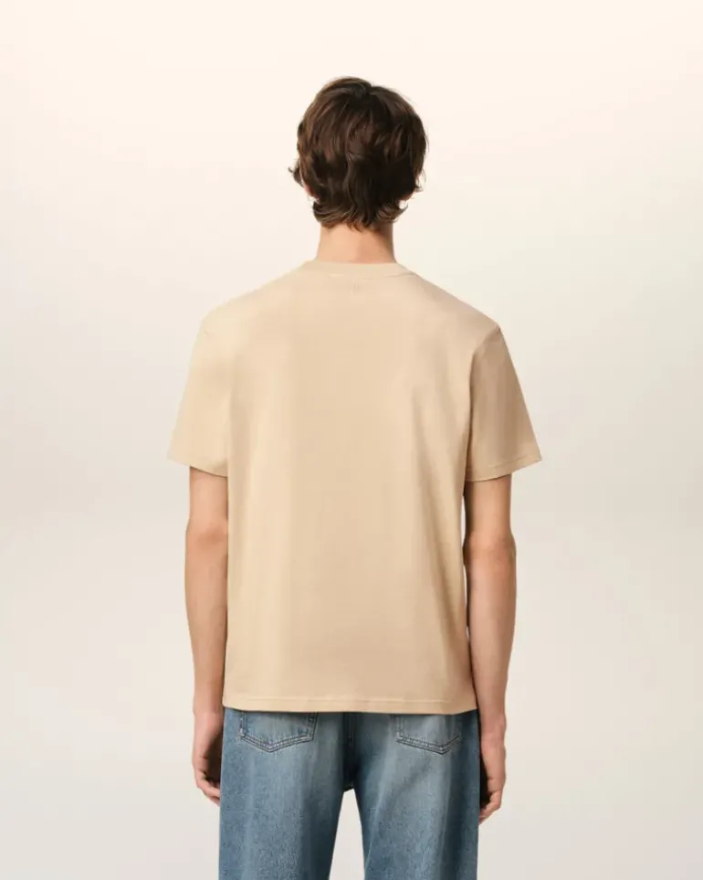 Ami Paris Beige Cotton Ami de Coeur T-Shirt GINGER Cheap