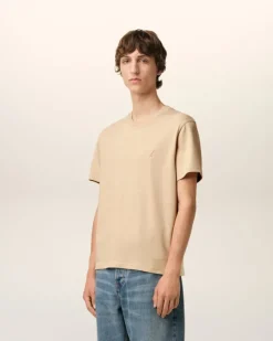 Ami Paris Beige Cotton Ami de Coeur T-Shirt GINGER Cheap