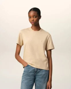 Ami Paris Beige Cotton Ami de Coeur T-Shirt GINGER Cheap