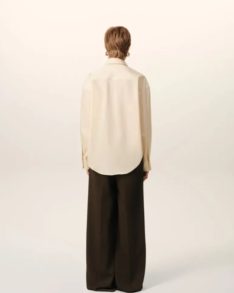 Ami Paris Beige Cotton Ami de Coeur Boxy Shirt WHITE CREAM Sale