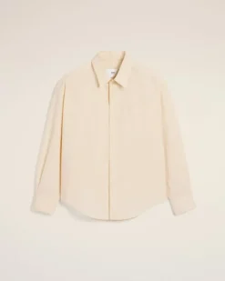 Ami Paris Beige Cotton Ami de Coeur Boxy Shirt WHITE CREAM Sale