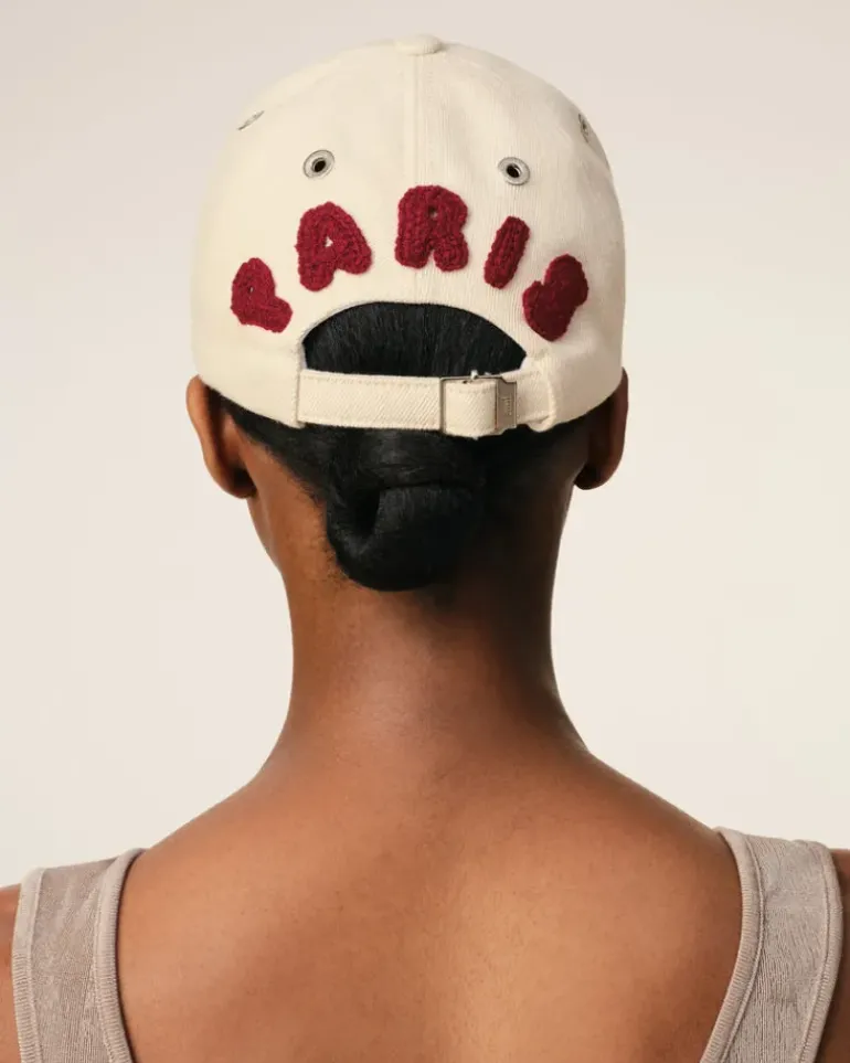 Ami Paris Beige Cotton Patch Trucker Cap WHITE CREAM Clearance