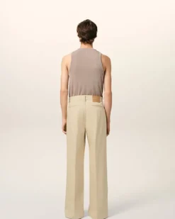 Ami Paris Beige Cotton Baggy Fit Trousers GINGER Hot