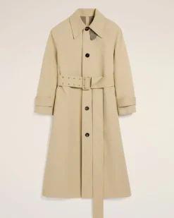 Ami Paris Beige Cotton Belted Mac GINGER/ASH Online