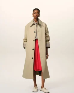 Ami Paris Beige Cotton Belted Mac GINGER/ASH Online