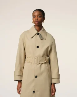 Ami Paris Beige Cotton Belted Mac GINGER/ASH Online