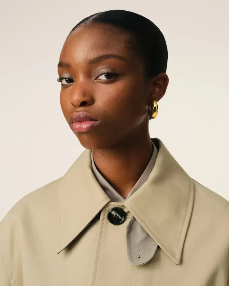 Ami Paris Beige Cotton Belted Mac GINGER/ASH Online