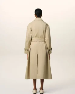 Ami Paris Beige Cotton Belted Mac GINGER/ASH Online
