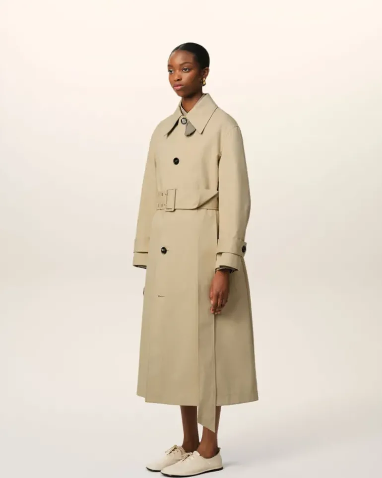 Ami Paris Beige Cotton Belted Mac GINGER/ASH Online