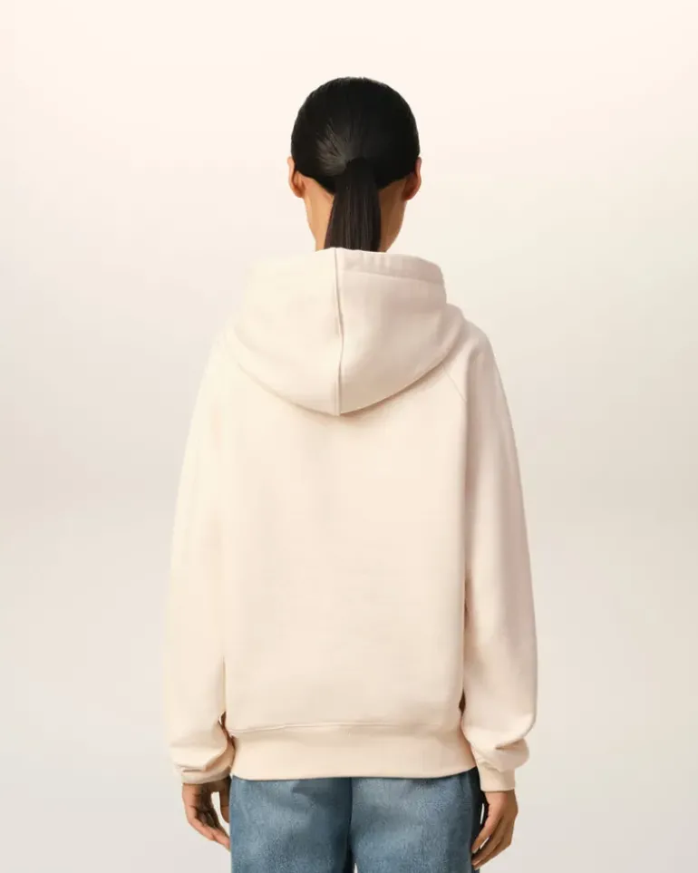 Ami Paris Beige Cotton Hoodie With Patch WHITE CREAM Best