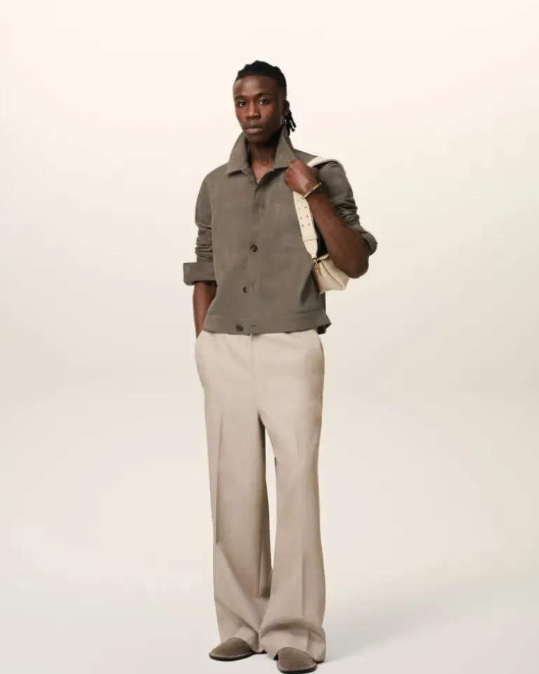 Ami Paris Beige Leather Buttoned Jacket ASH Hot