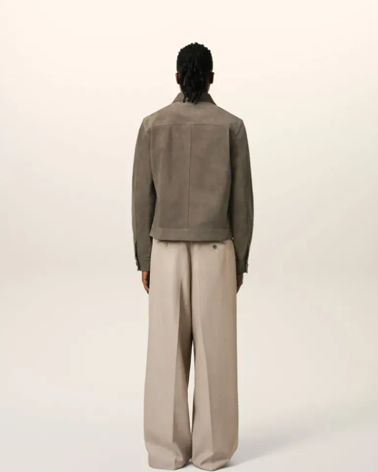 Ami Paris Beige Leather Buttoned Jacket ASH Hot