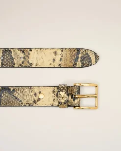 Ami Paris Beige Leather Paris Paris Belt NATURAL/VIBRATED BRASS Best Sale
