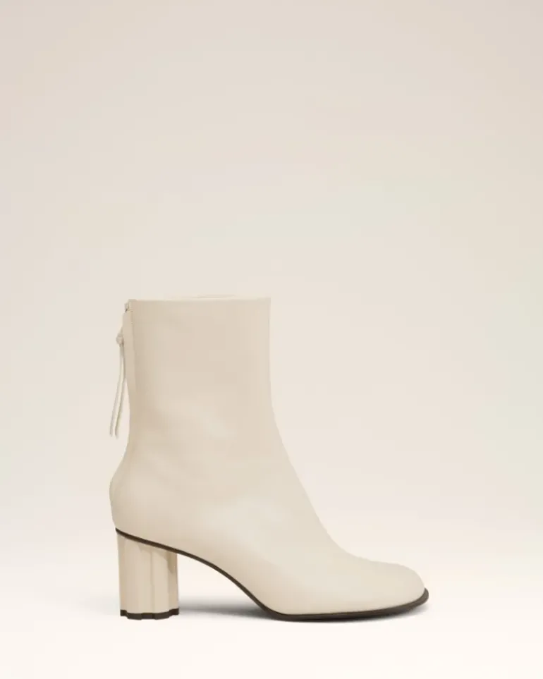 Ami Paris Beige Leather Piano Boots WHITE CREAM Cheap
