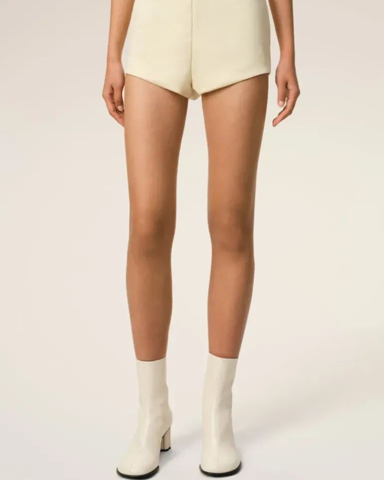 Ami Paris Beige Leather Piano Boots WHITE CREAM Cheap