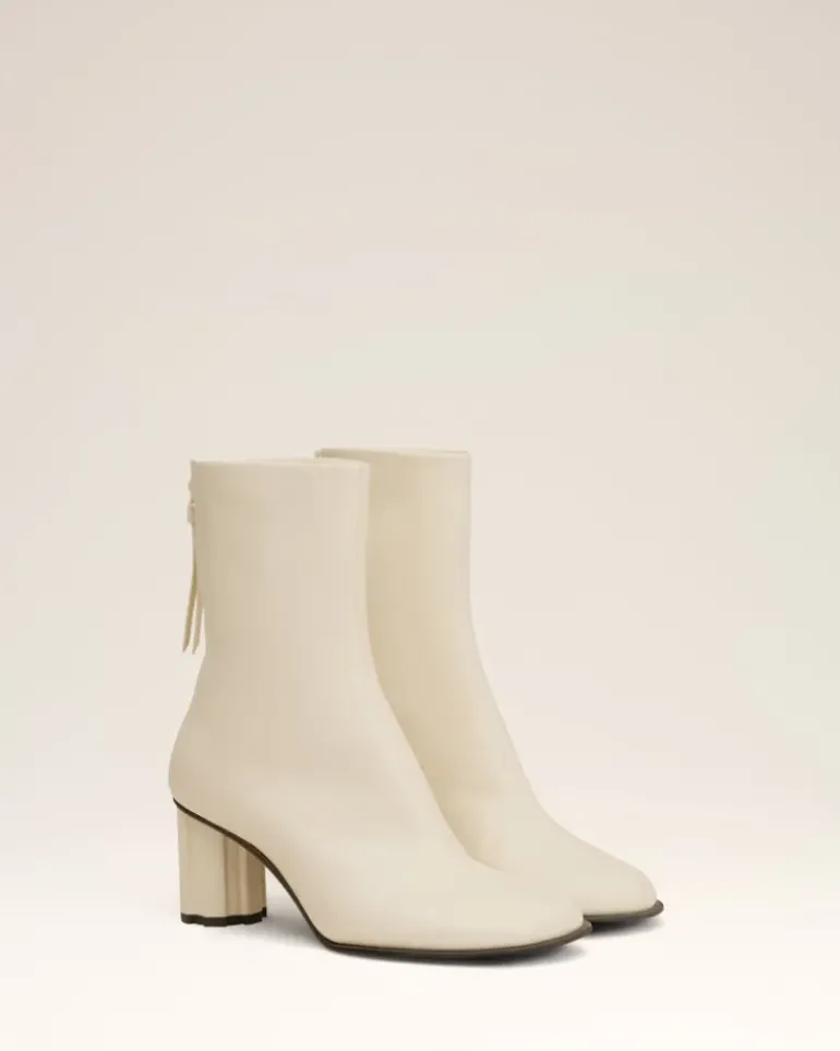 Ami Paris Beige Leather Piano Boots WHITE CREAM Cheap