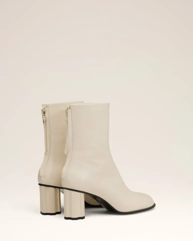 Ami Paris Beige Leather Piano Boots WHITE CREAM Cheap