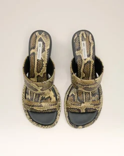 Ami Paris Beige Leather Piano Sandals NATURAL Flash Sale