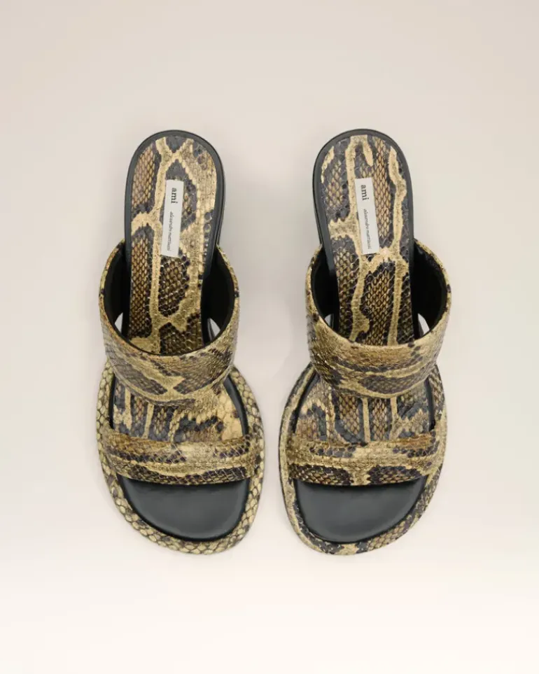 Ami Paris Beige Leather Piano Sandals NATURAL Flash Sale