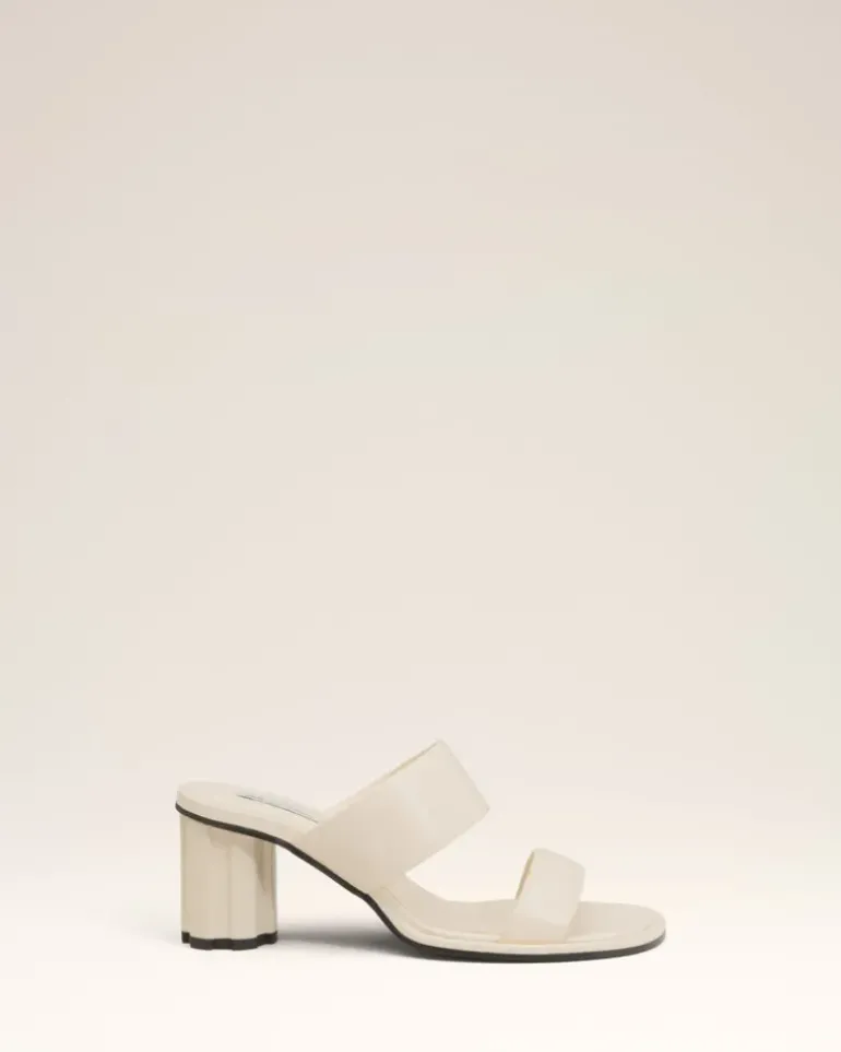 Ami Paris Beige Leather Piano Sandals WHITE CREAM Outlet