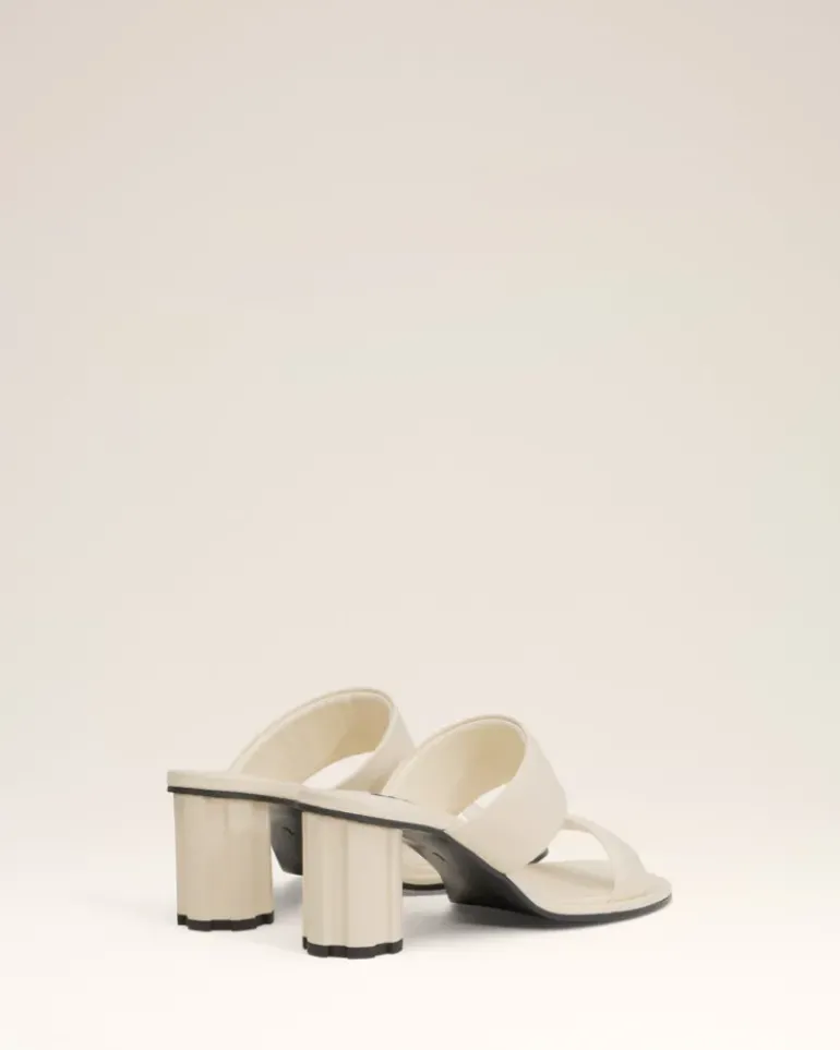 Ami Paris Beige Leather Piano Sandals WHITE CREAM Outlet