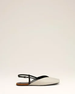 Ami Paris Beige Leather Slingbacks CINNAMON/WHITE CREAM/BLACK Store